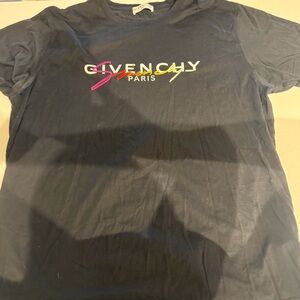 Givenchy Black Tee with Colorful Logo